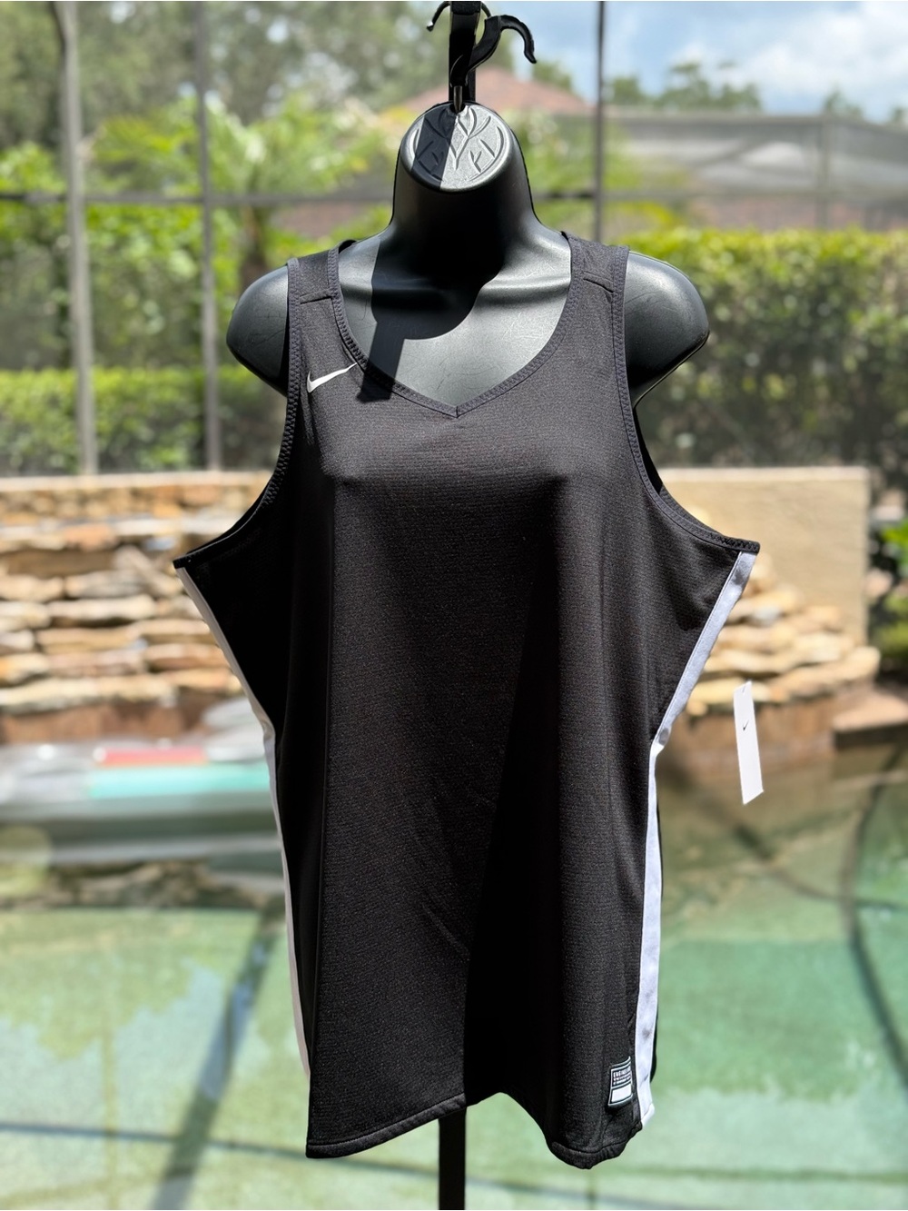 Nike Basketball Reversible Jersey Black White Mesh Tank CQ4368-012 Womens XL